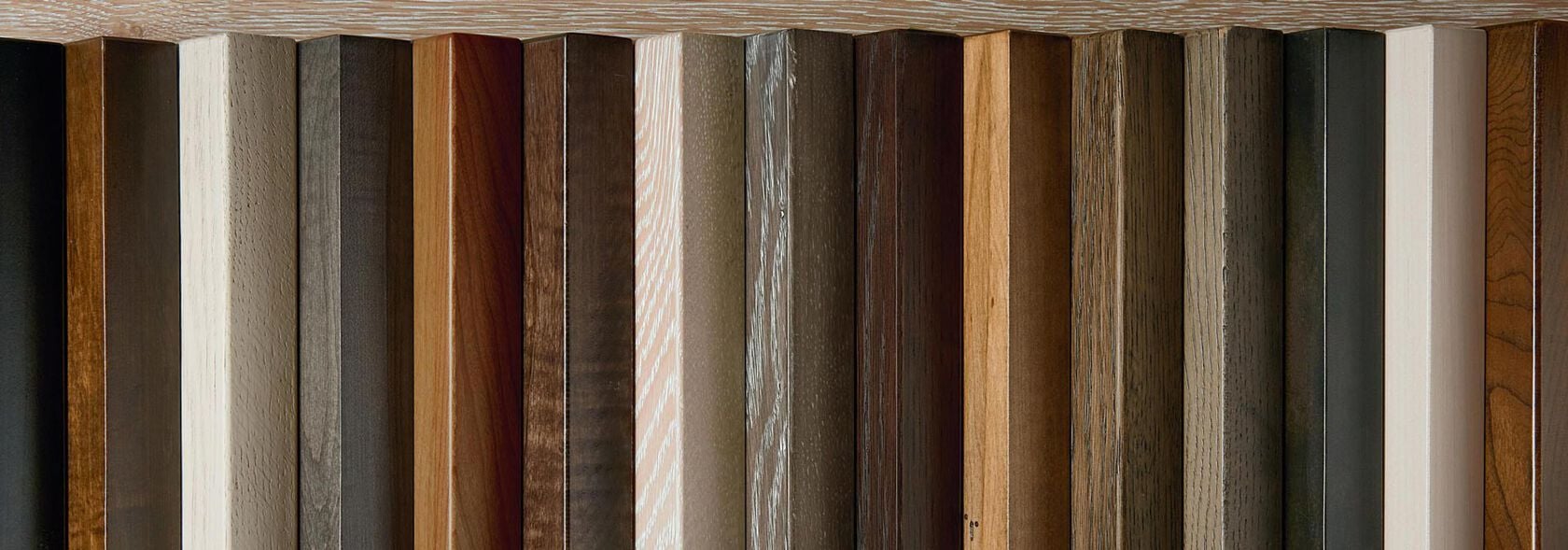 Assortment of wood finishes and colors